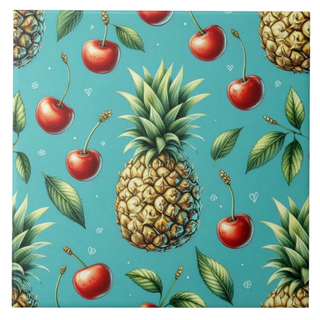 Azulejo Pineapple Cherry Bliss (Frente)