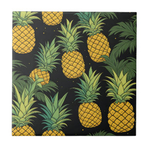Azulejo Pineapple Fruit Black