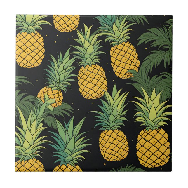 Azulejo Pineapple Fruit Black (Frente)