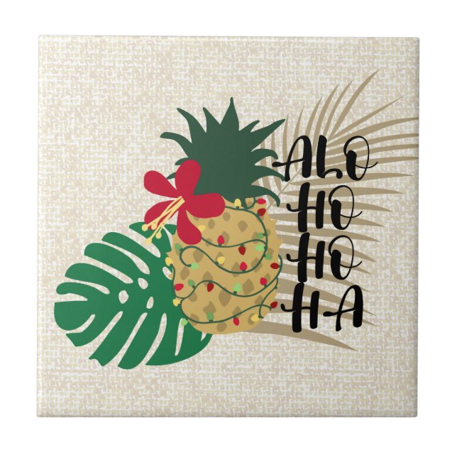 Azulejo Pineapple tropical hawaiana ALO-HO-HA (Frente)