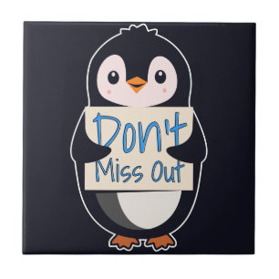 Azulejo Pingüino con Letrero Motivacional - No te Pierdas