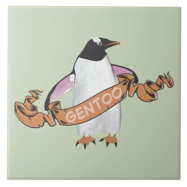 Azulejo Pingüino de Gentoo (Frente)