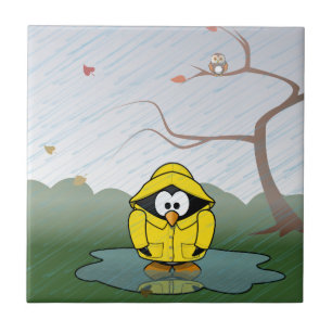 Azulejo Pingüino en la lluvia