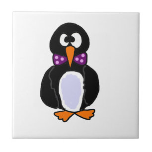 Azulejo Pingüino enrrollado que lleva el dibujo animado