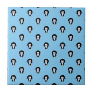 Azulejo Pingüinos lindos sobre azul de invierno