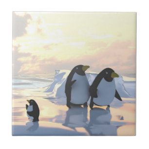 Azulejo pingüinos relajándose en un témpano de hielo
