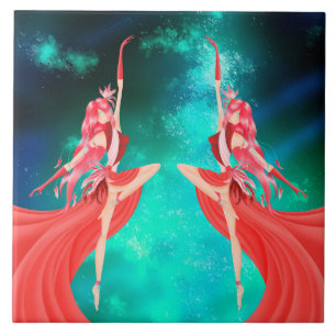 Azulejo Pink Ballerina Night Sky