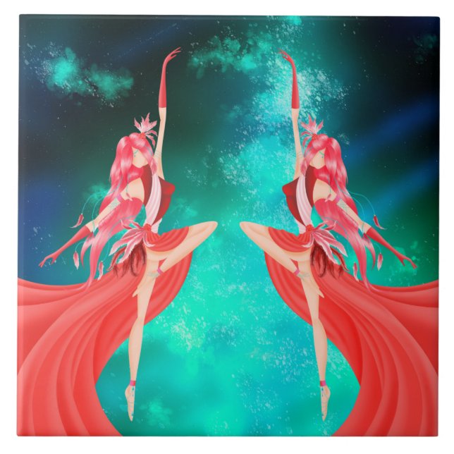 Azulejo Pink Ballerina Night Sky (Frente)