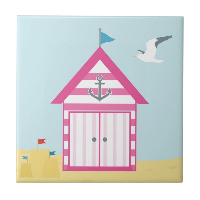 Azulejo Pink Beach Hut (Frente)