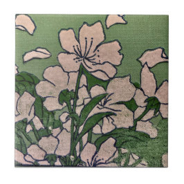 Azulejo Pink Blossom Green
