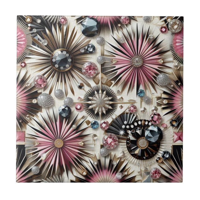 Azulejo Pink Diamond Mid Century Modern  (Frente)