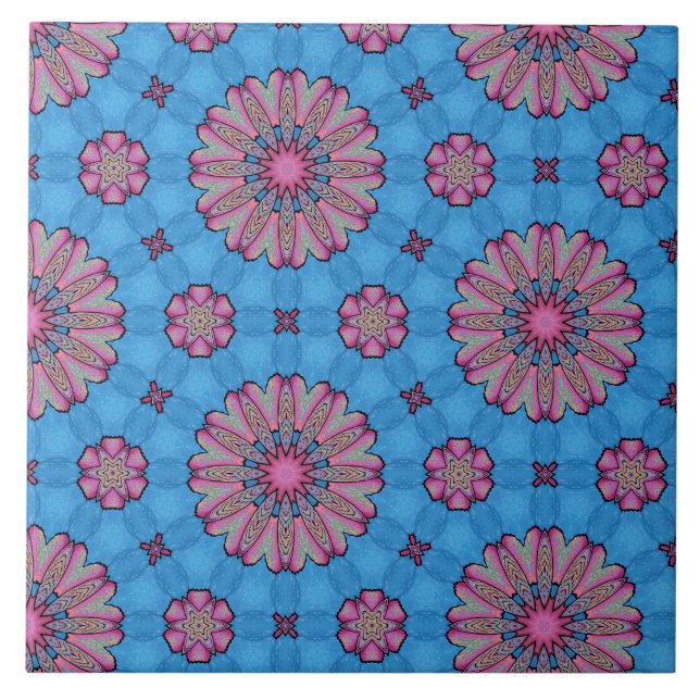 Azulejo Pink Floral Boho (Frente)