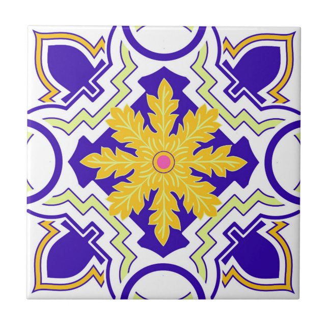 Azulejo Pink Mosaic Portuguese Mediterranean  (Frente)