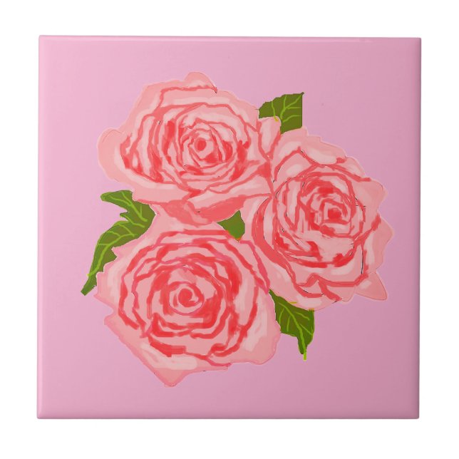 Azulejo Pink roses (Frente)