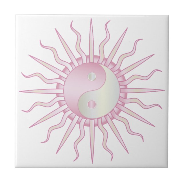Azulejo Pink Starburst Yin Yang (Frente)
