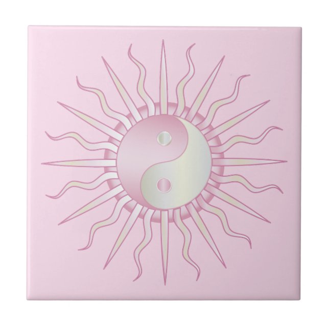 Azulejo Pink Starburst Yin Yang (Frente)