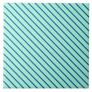 Azulejo Pinstripes diagonales - agua y marina