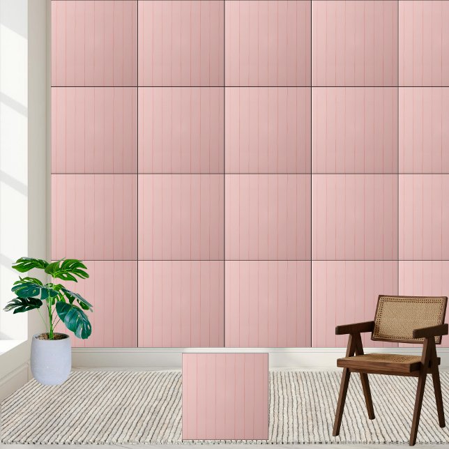 Azulejo Pinstripes Pintripes De Tile Cerámico De Tejido De (Pink Textured Pinstripes Ceramic Tile)