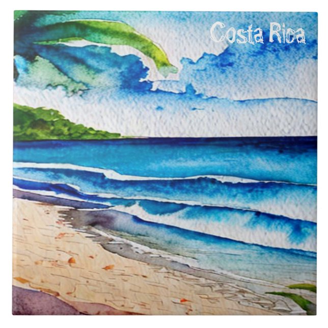 Azulejo Pintado acuático Costa Rica Beach Pura Vida (Frente)