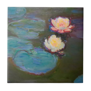Azulejo Pintado de naves acuáticas de Monet Water Lily Lil