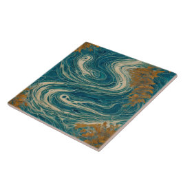 Azulejo Pintado No1 de aceite de agua del mar de tormenta
