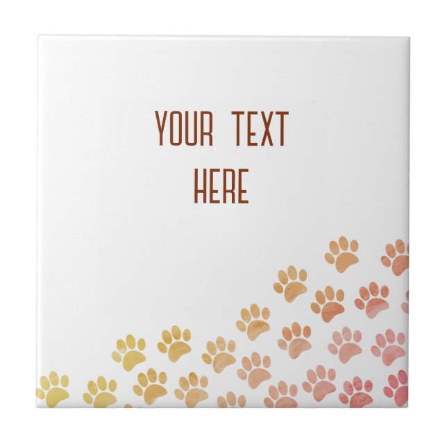 Azulejo Pintado Puppy Pintado Impresiones Con Texto Person (Frente)