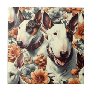 Azulejo Pintado sin problemas Retro Bull Terrier