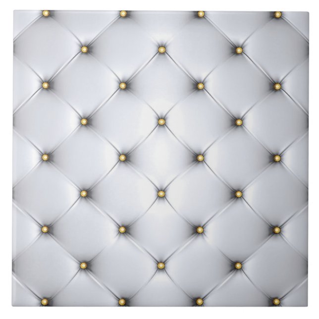 Azulejo Pintuck luce blanco y dorado elegante (Frente)