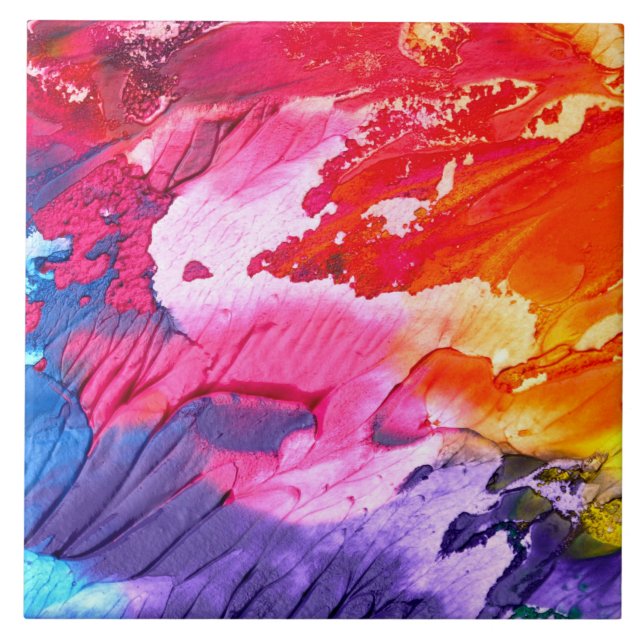 Azulejo Pintura abstracta colorida (Frente)