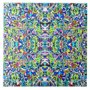 Azulejo Pintura abstracta colorida linda