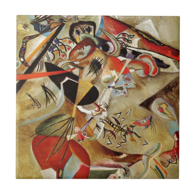 Azulejo Pintura abstracta de la composición de Kandinsky (Frente)