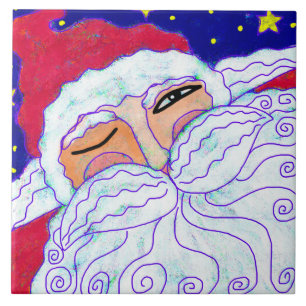 Azulejo Pintura abstracta de Papá Noel