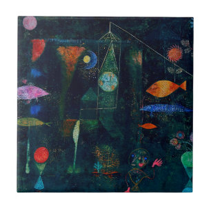 Azulejo Pintura abstracta magia de peces de Paul Klee Arte