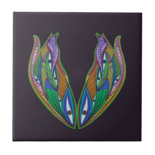 Azulejo Pintura abstracta vibrante - Psicodelia visionaria