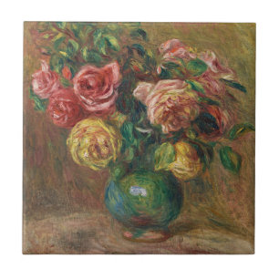 Azulejo Pintura al óleo floral francesa vintage de Renoir