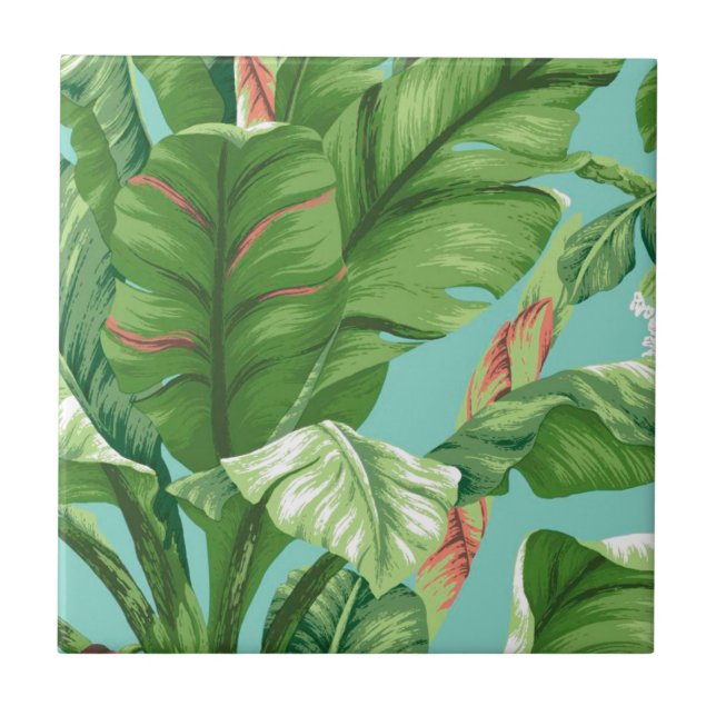 Azulejo Pintura artística de la acuarela de la hoja y de (Frente)