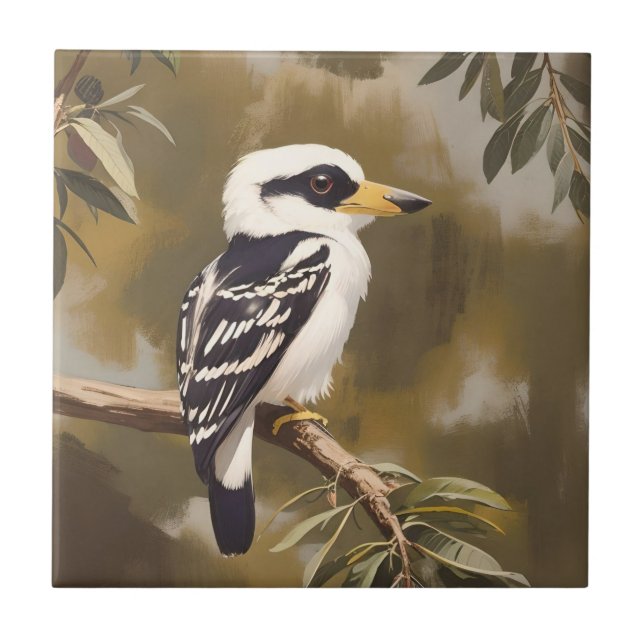 Azulejo Pintura australiana de Kookaburra, (Frente)