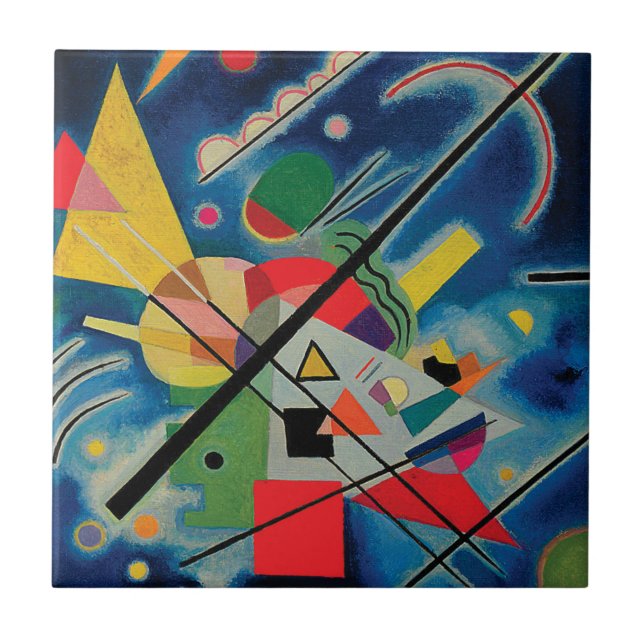 Azulejo Pintura azul de Wassily Kandinsky Tile (Frente)