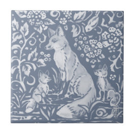 Azulejo Pintura botánica de Fox Blue White