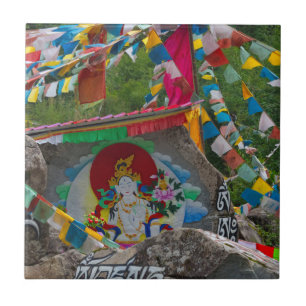 Azulejo Pintura budista en rocas