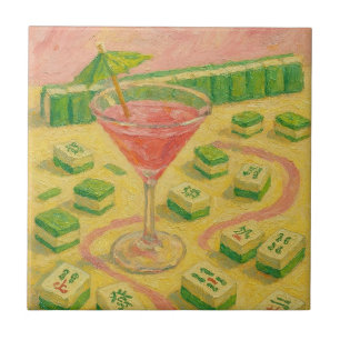 Azulejo Pintura Chic de Mahjong Cóctel