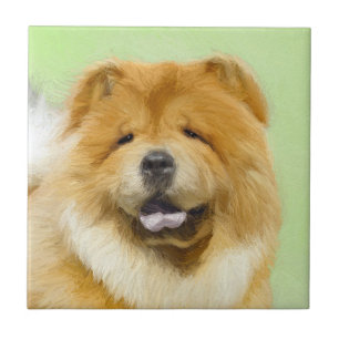 Azulejo Pintura Chow Chow - Arte Perro Original.