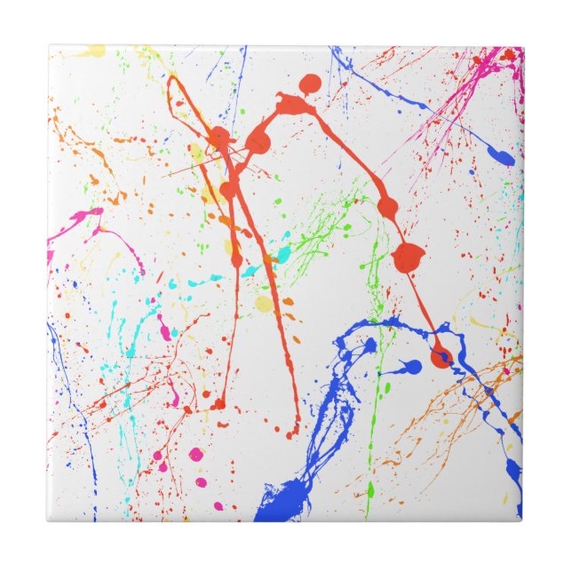 Azulejo Pintura colorida Splats (Frente)