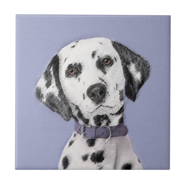 Azulejo Pintura dálmata - Arte de perro original (Frente)