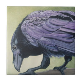 Azulejo Pintura de acuarela original de Crow Raven