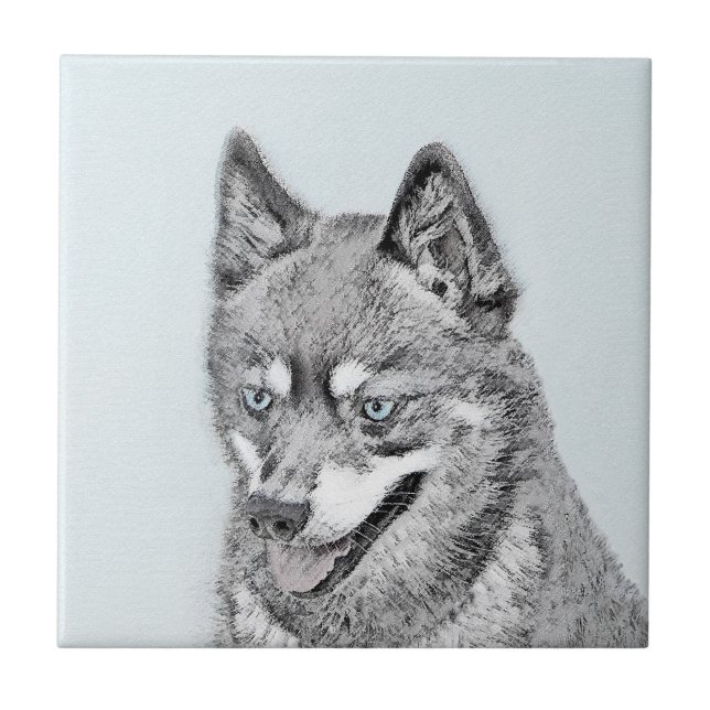 Azulejo Pintura de Alaskan Klee Kai - Arte de Perro Origin (Frente)