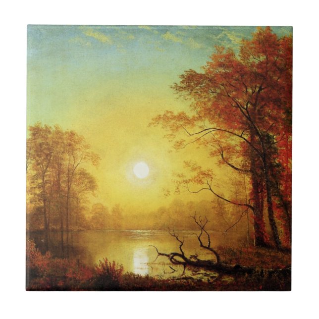 Azulejo pintura de Albert Bierstadt, Amanecer, (Frente)
