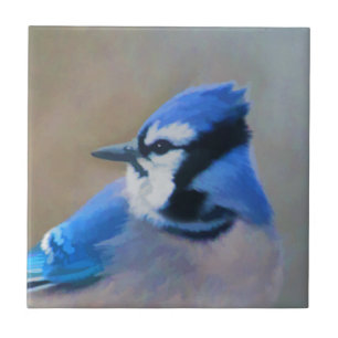Azulejo Pintura de Arrendajo Azul - Arte de Pájaros Origin