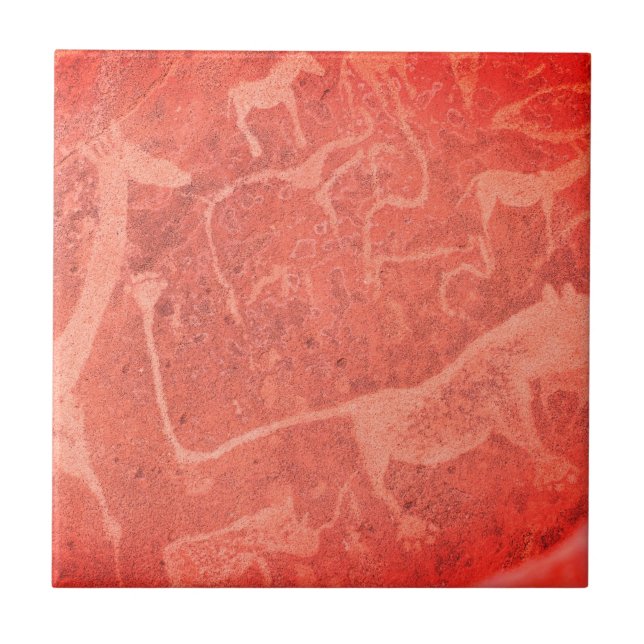 Azulejo Pintura de arte de rock namibio en Namibia (Frente)