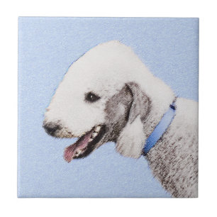 Azulejo Pintura de Bedlington Terrier - Original Perro Art